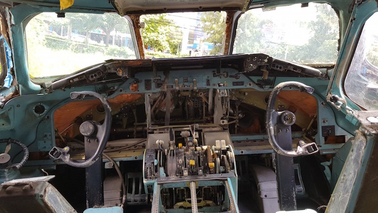Airplane Graveyard Bangkok cockpit