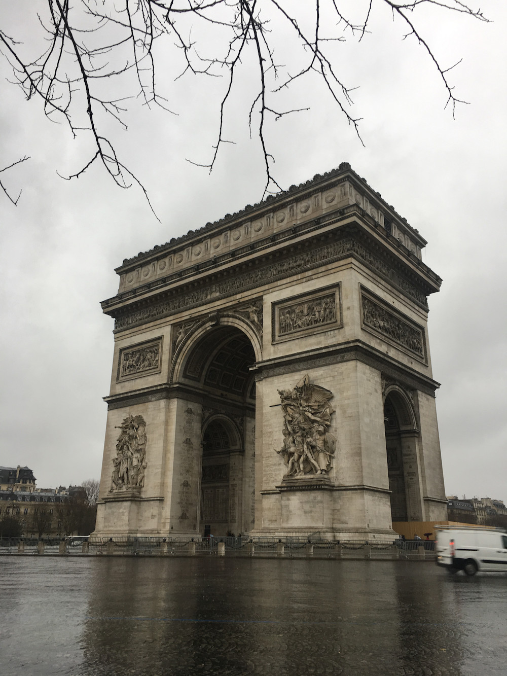 Arc de Triomphe, Parijs in de winter