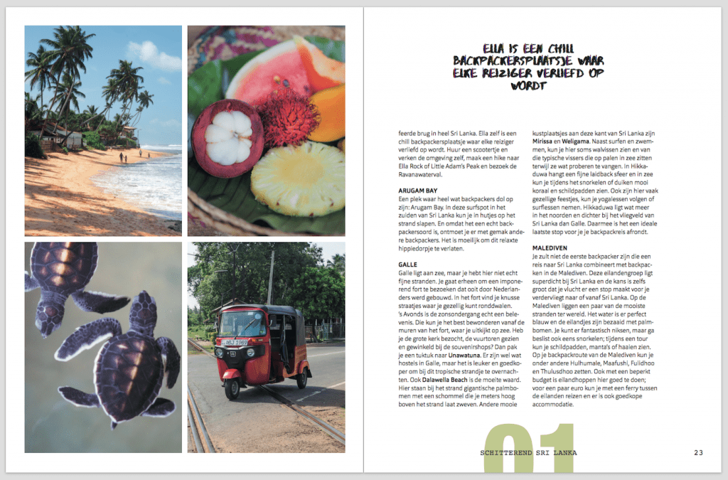 Backpack Bestemmingen boek inkijkexemplaar Sri Lanka hoofdstuk 1 wearetravellers