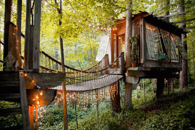 Boomhut slapen airbnb