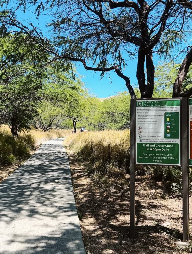 Begin van de Diamond Head trail