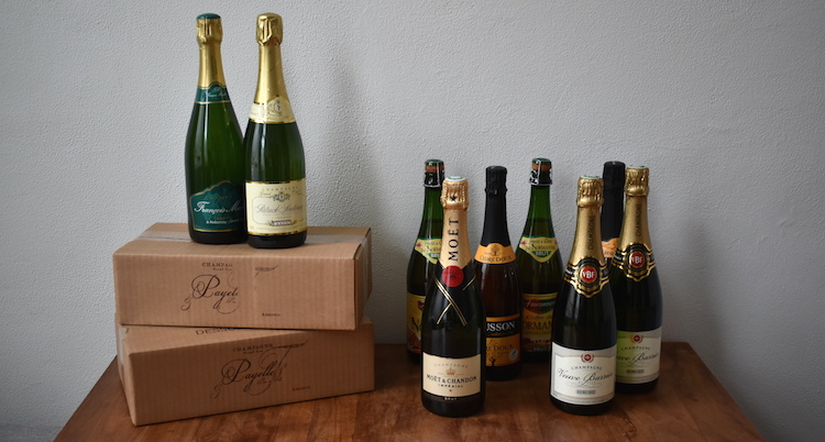 Cadeau voor reiziger champagne souvenir