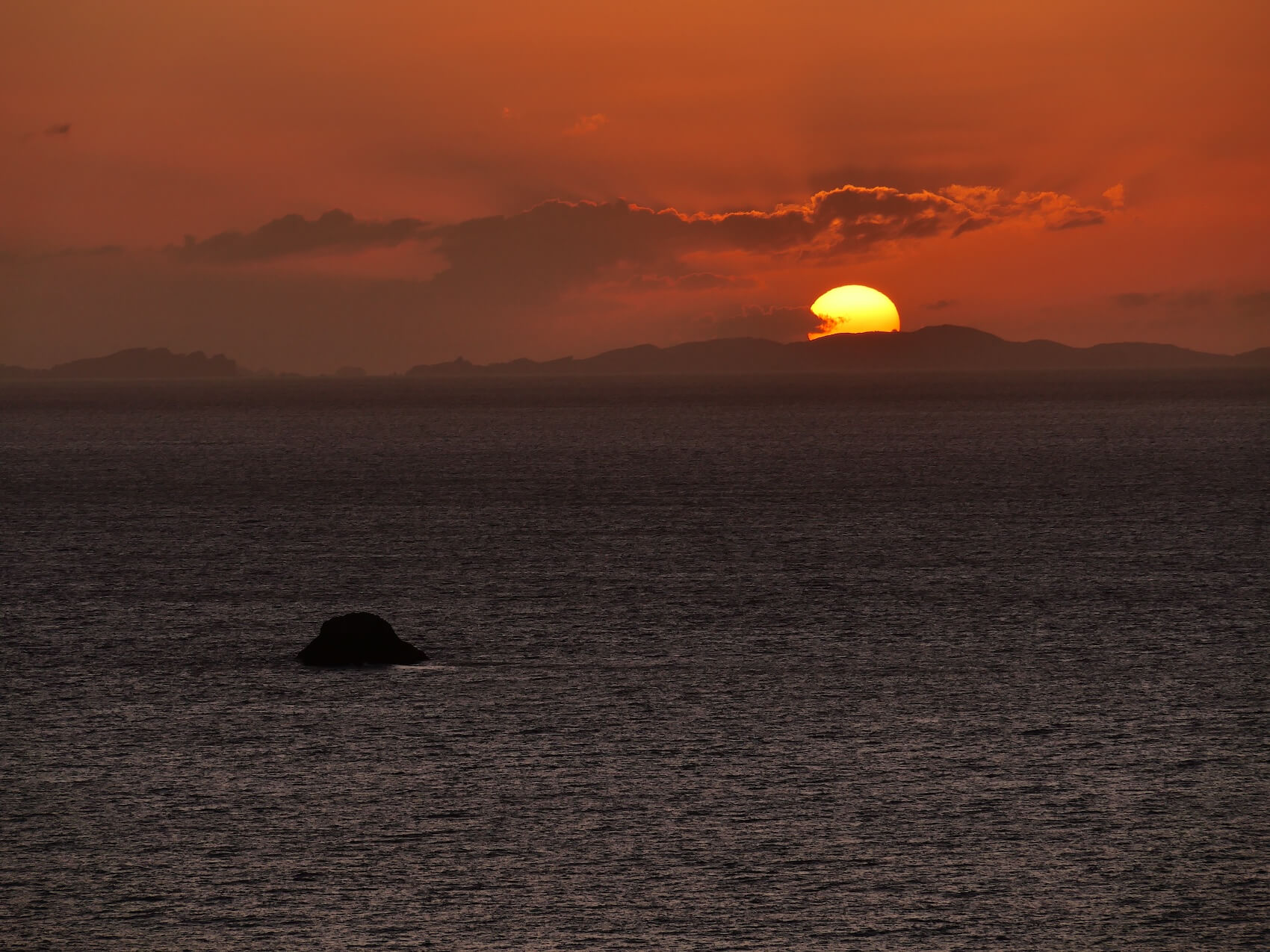 Cape Brett zonsondergang