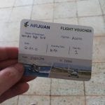 Geschreven vliegticket air juan filipijnen