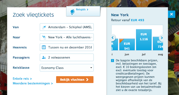 Goedkope vliegtickets KLM