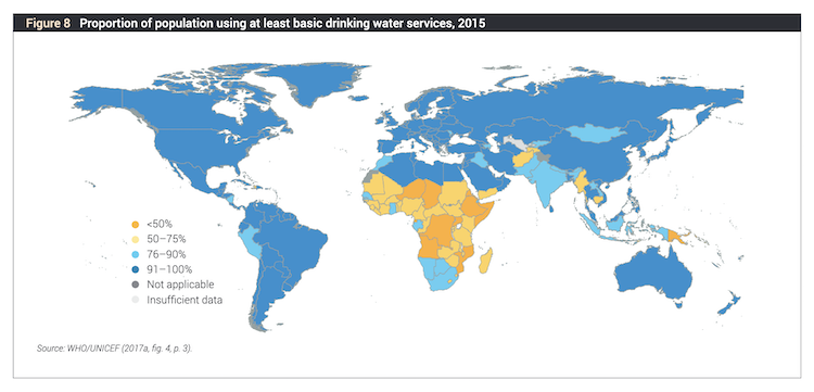 Grafiek kraanwater water in het buitenland