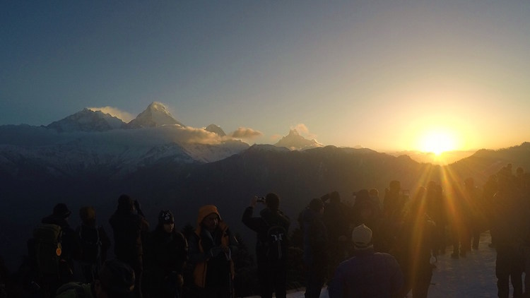 groep gids himalaya trekking nepal zonsopgang