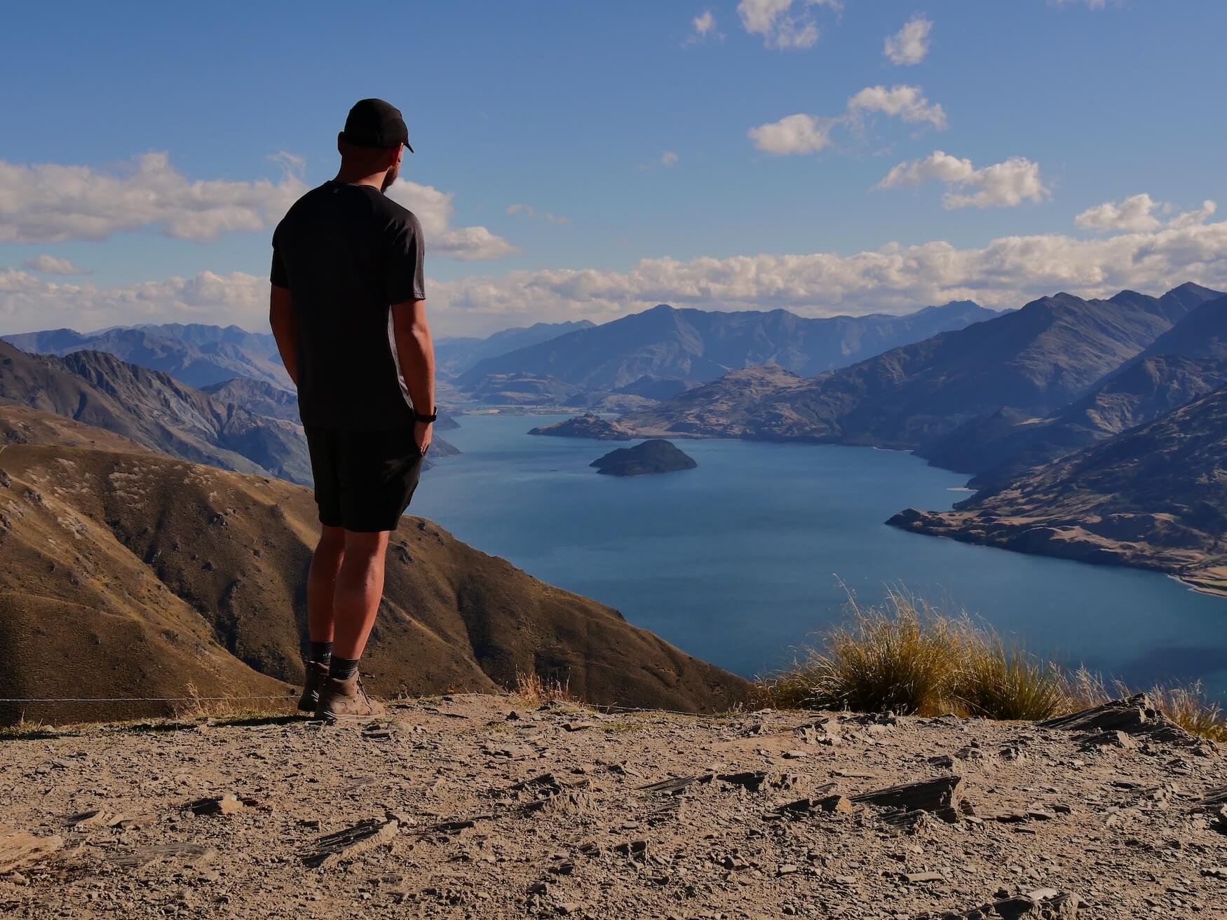 Isthmus peak, man bij uitkijkpunt