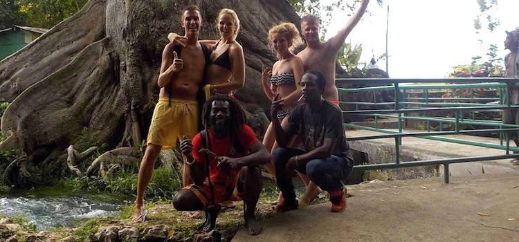 Jamaica friendly rastas and tourists