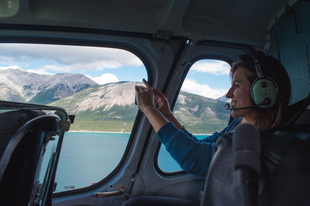 Jasper National Park Canada helicopter tijdens vlucht