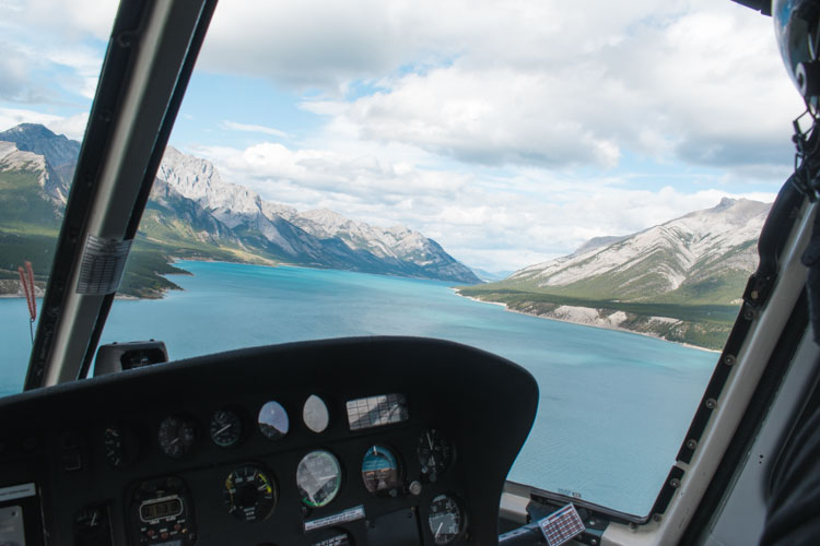 Jasper National Park Canada in helicopter_