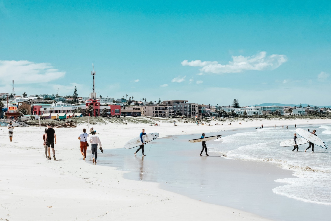 Surfers Jeffrey's Bay Zuid Afrika