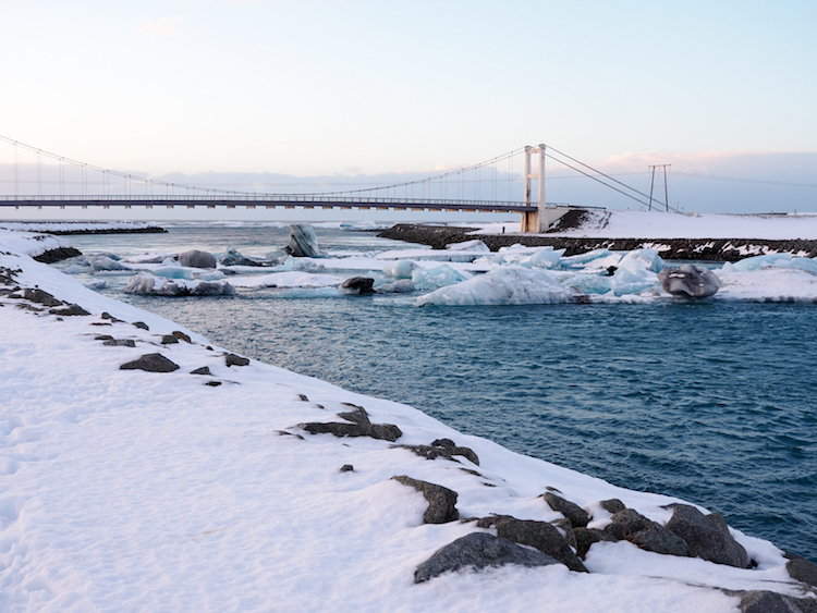Jokulsarlon gletsjermeer parkeren brug