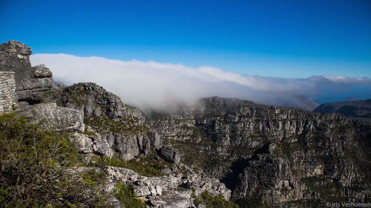 Kaapstad tafelberg wolken op de top