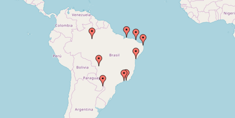 Kaart Brazilie