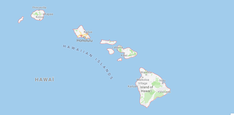 Kaart van Hawaii vakantie