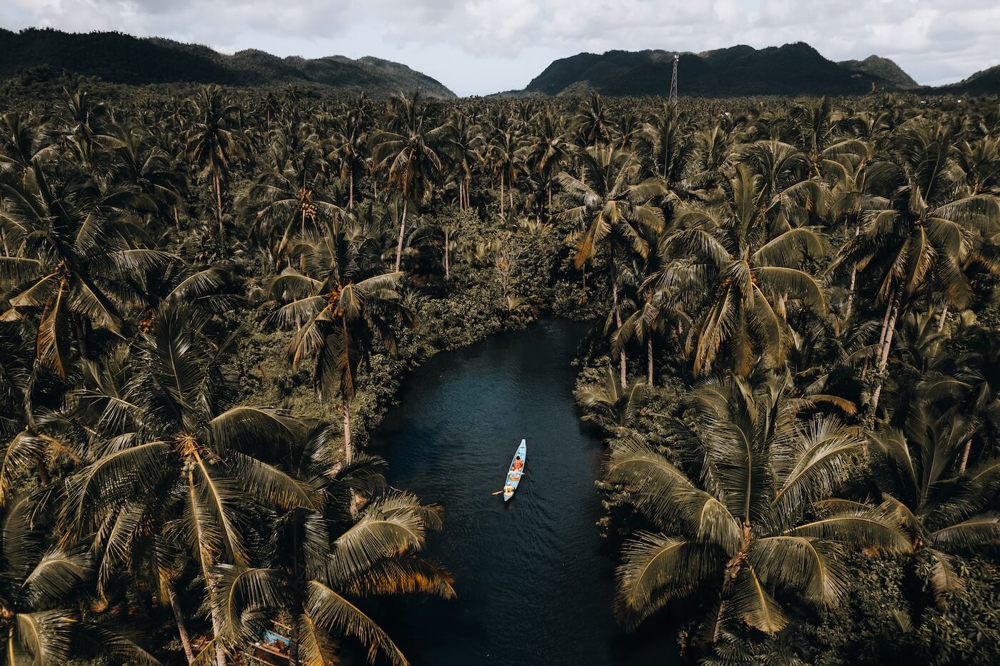 Kano op Maasin River, Filipijnen
