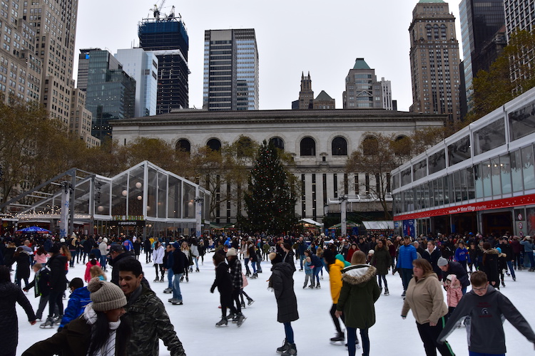 Kerst in New York kerstmarkt Bryant Park
