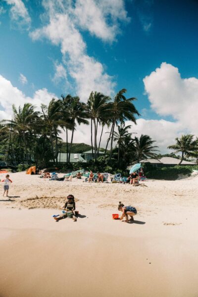 Kinderen op Lanikai Beach