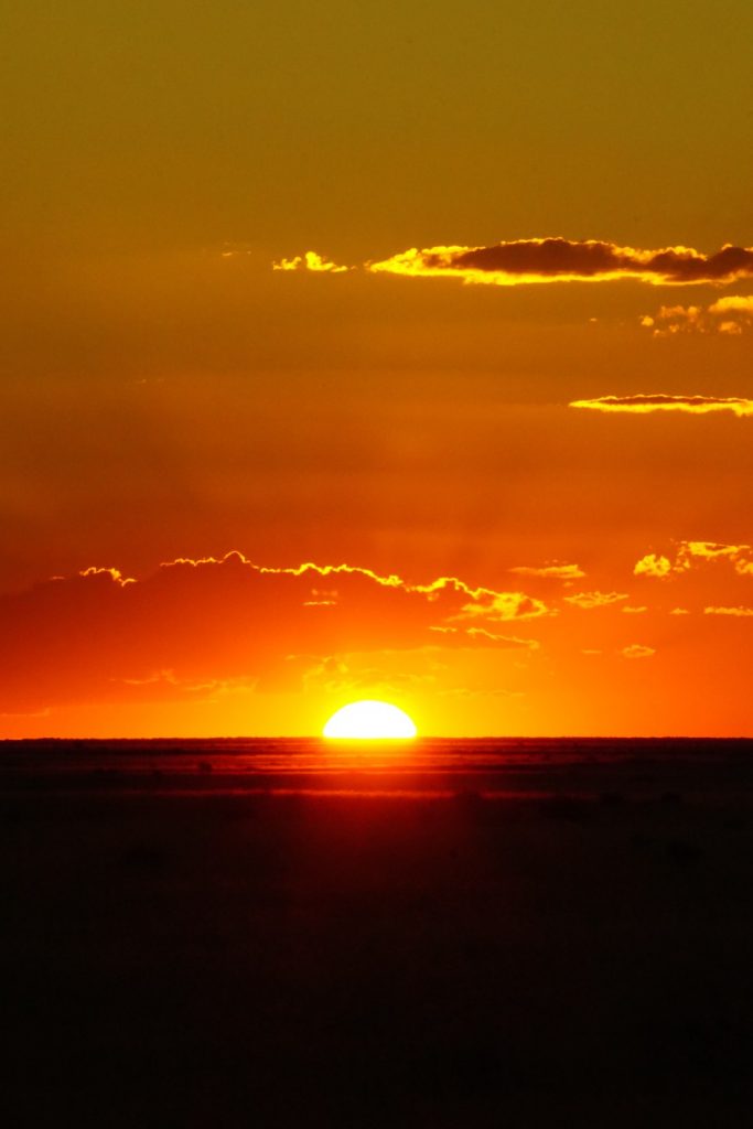 Makgadikgadi zonsondergang Botswana