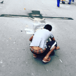 Making streetart Bogota colombia