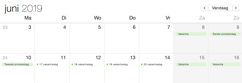 Meer vakantiedagen 2019 juni verlof vrije dagen