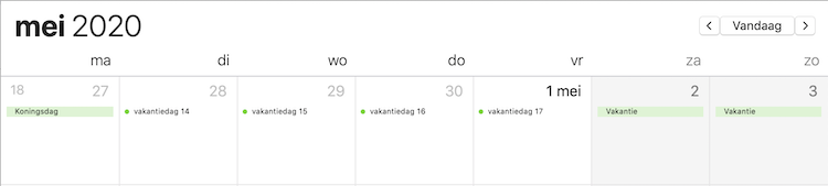 Meer vakantiedagen 2020 vrije dagen mei