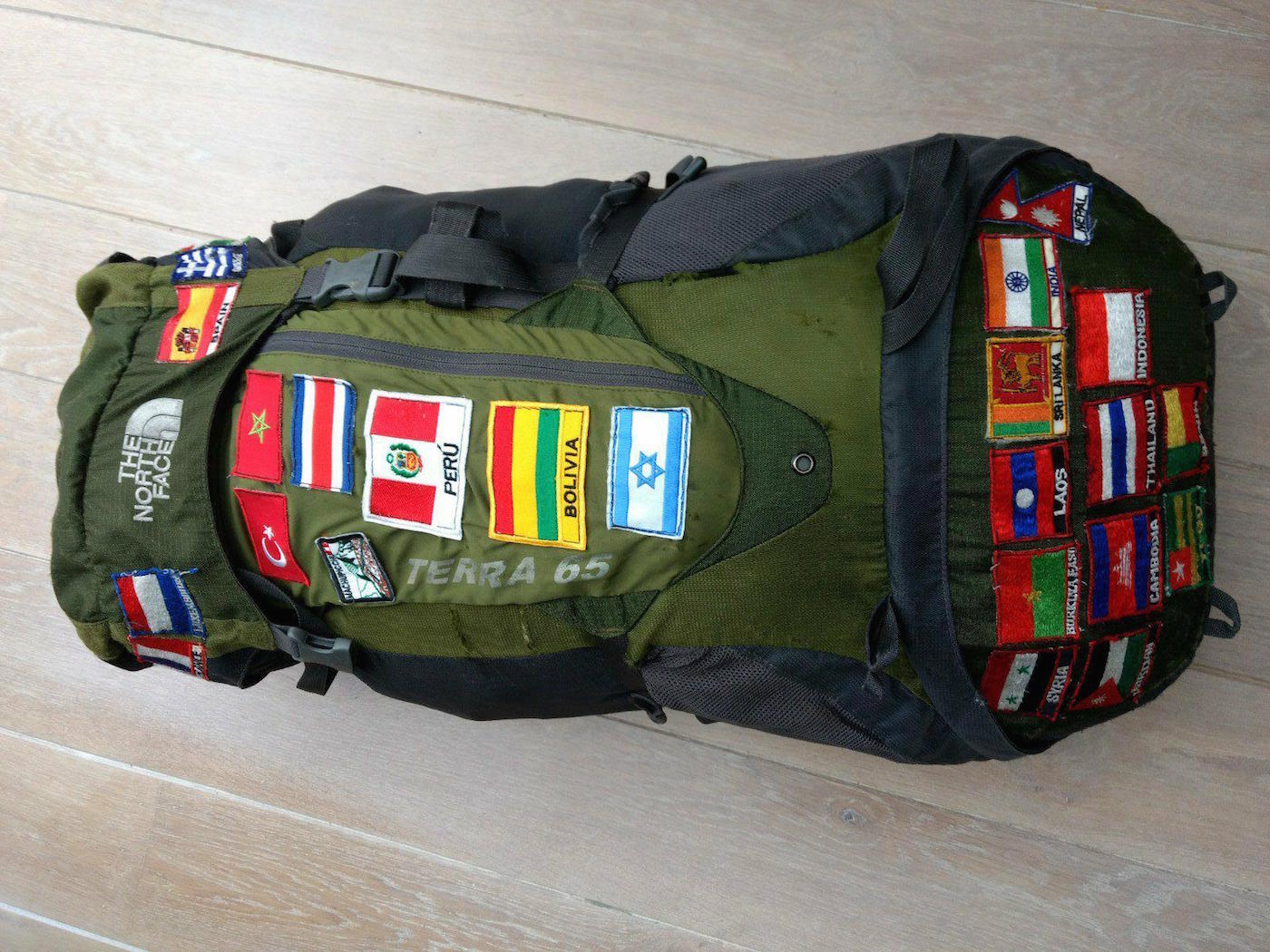 North Face Backpack van Linda backpack vlaggen