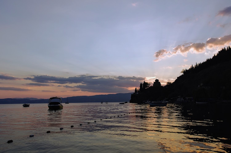 Ohrid zonsondergang
