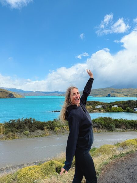 Op de foto bij Lake Pehoe