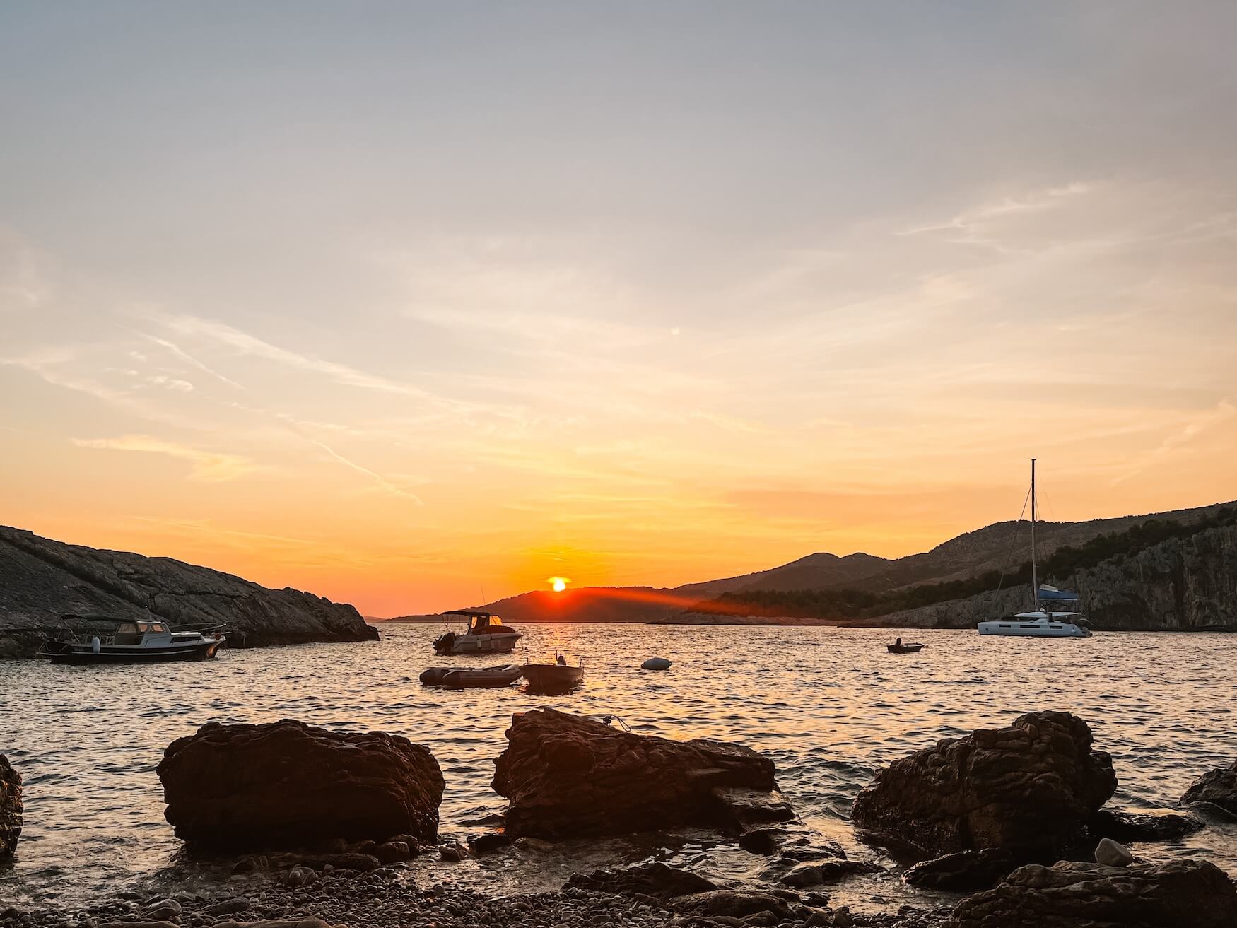 Plaza Malo Zarace, zonsondergang Hvar