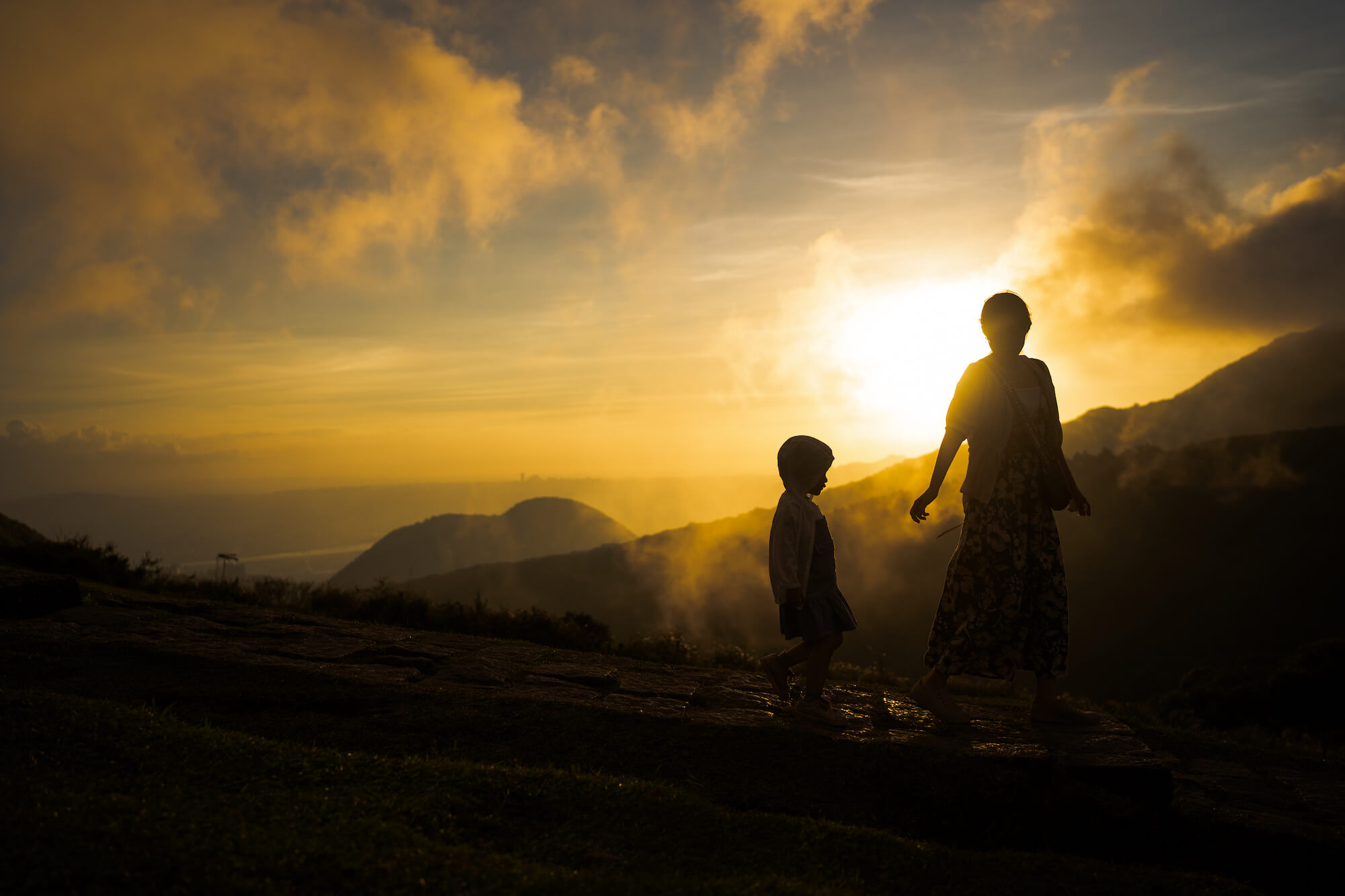 Qingtiangang zonsondergang wandelpad Yangmingshan