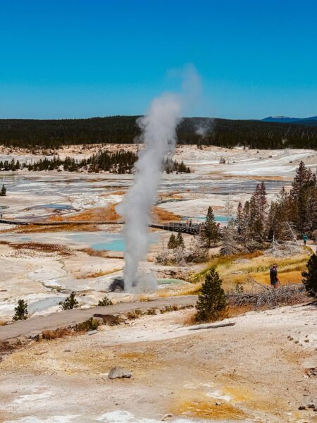 RV route Yellowstone landschap