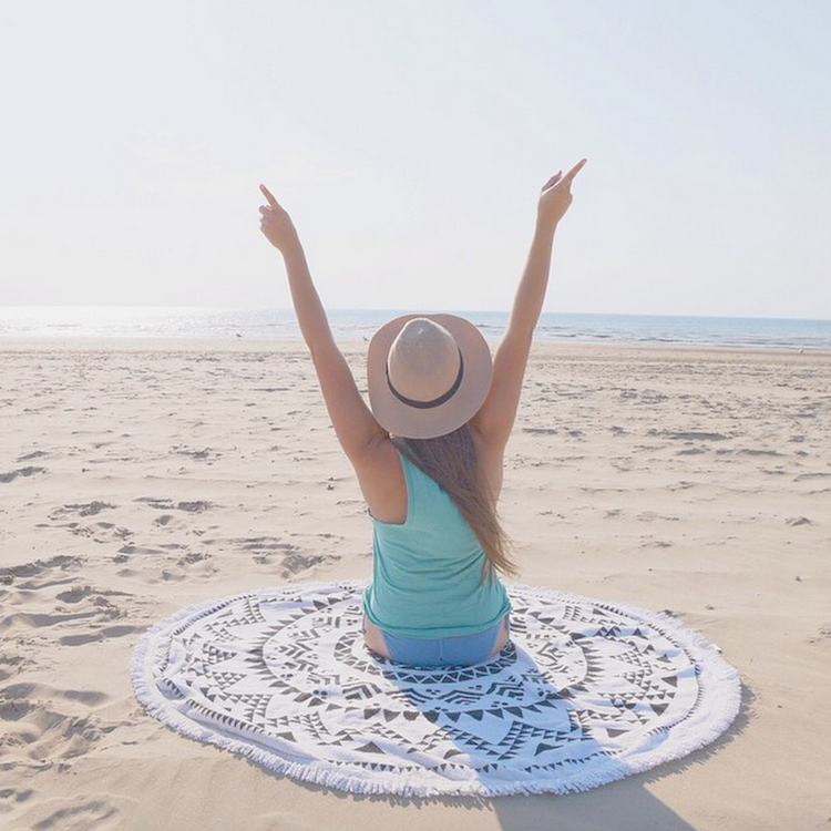 Ronde handdoek strand