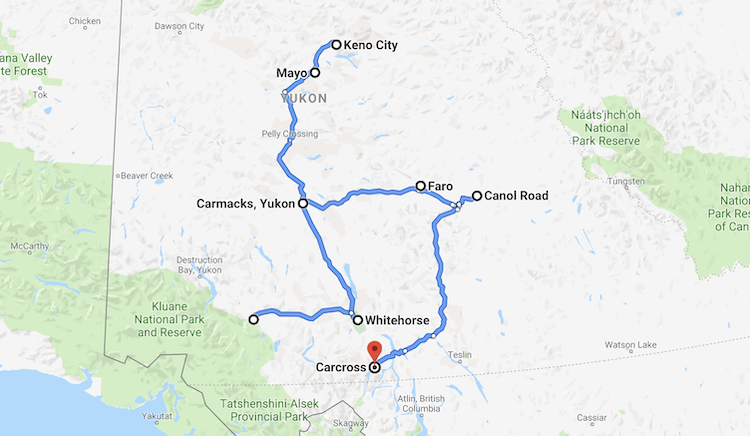 Rondreis Yukon route
