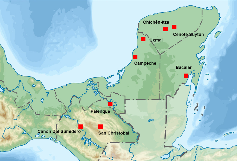 Rondreis mexico 2 weken route