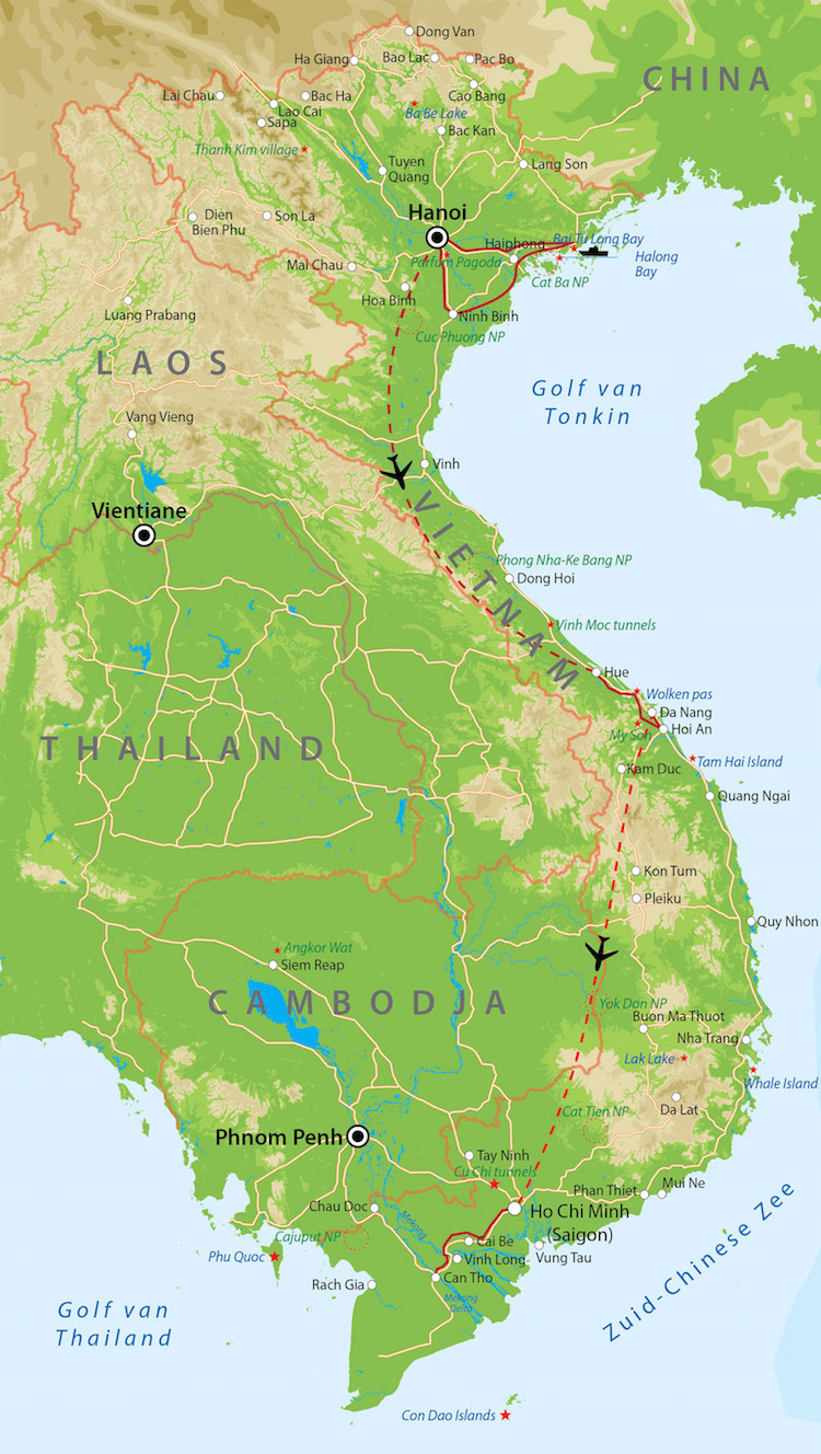 Route vietnam 2 weken van verre