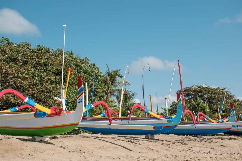 Sanur Bali strand bootjes