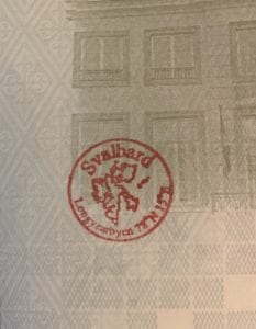 Stempel Svalbard paspoortstempel spitsbergen