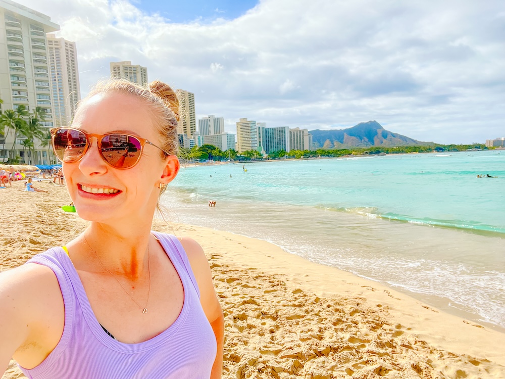 Stepahnie op Waikiki Beach