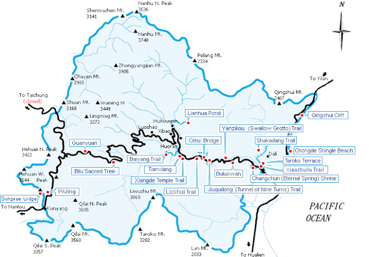 taroko-national-park-map