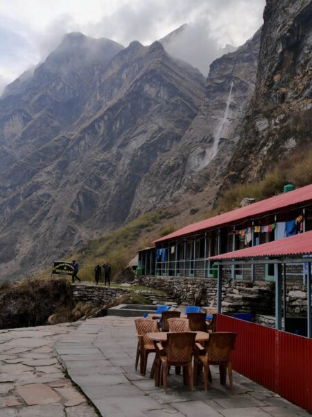 Teahouse uitzicht Annapurna Base Camp Trek