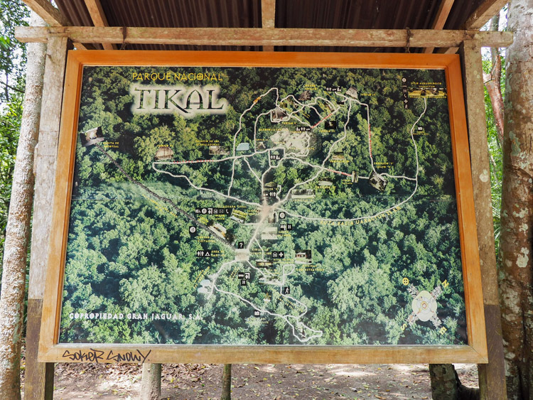 Tikal Guatemala kaart