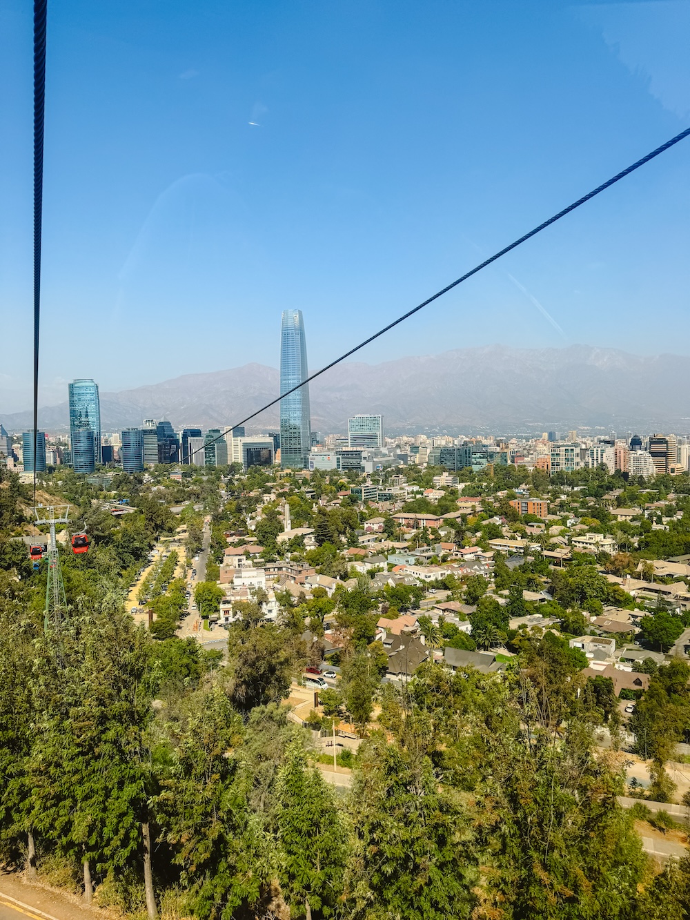 Uitzicht kabelbaan Santiago Chili
