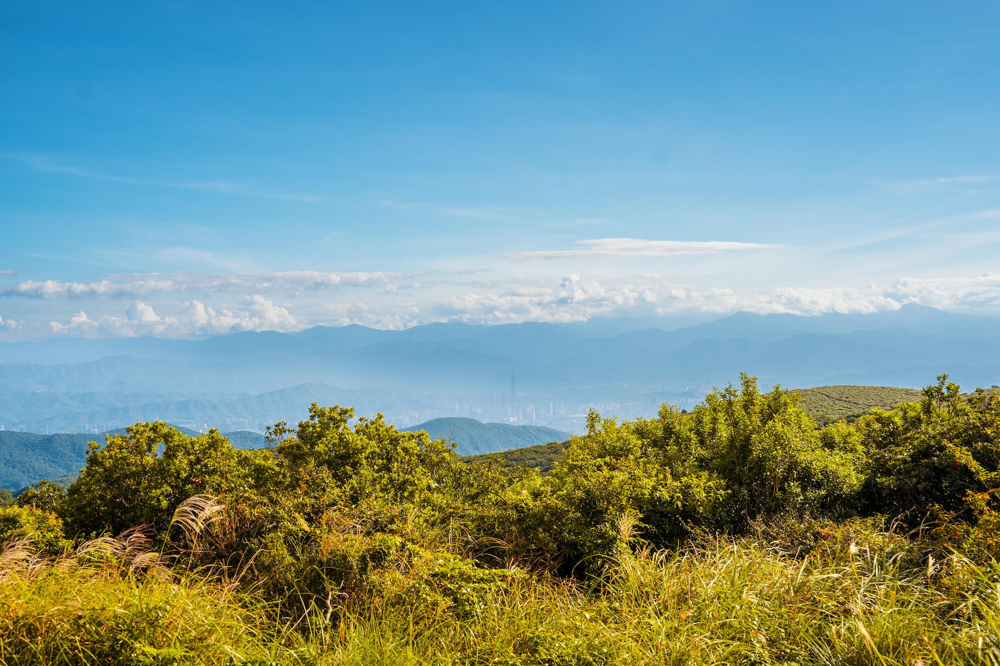 Uitzicht over Taipei vanuit yangmingshan national park