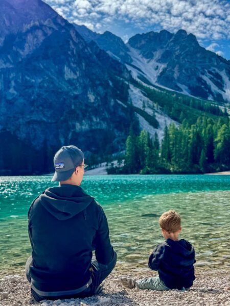 Vader en zoon in Dolomieten