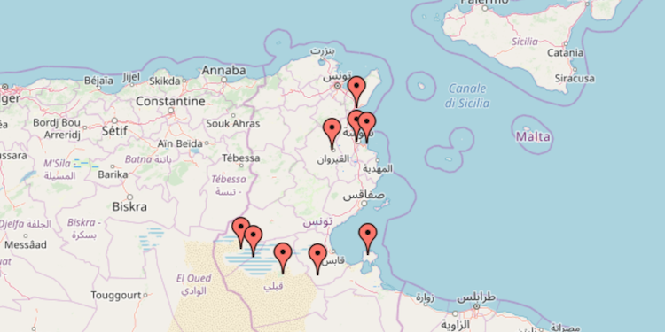 Vakantie Tunesie route