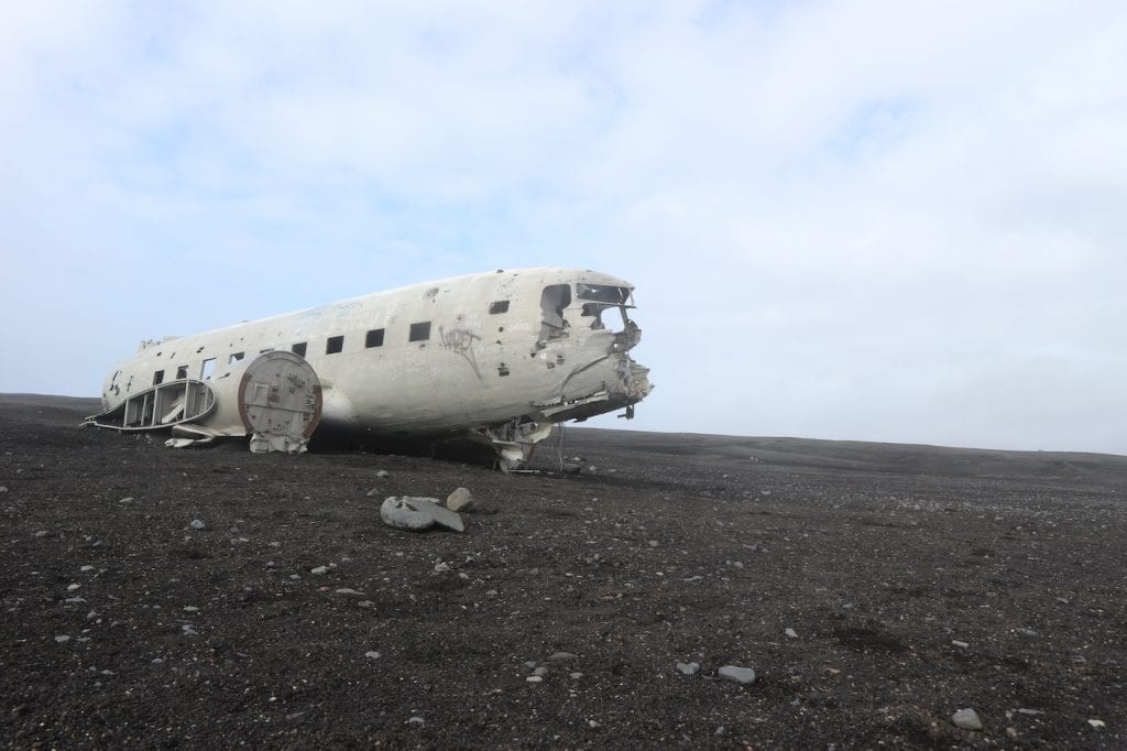 Vliegtuigwrak in ijsland