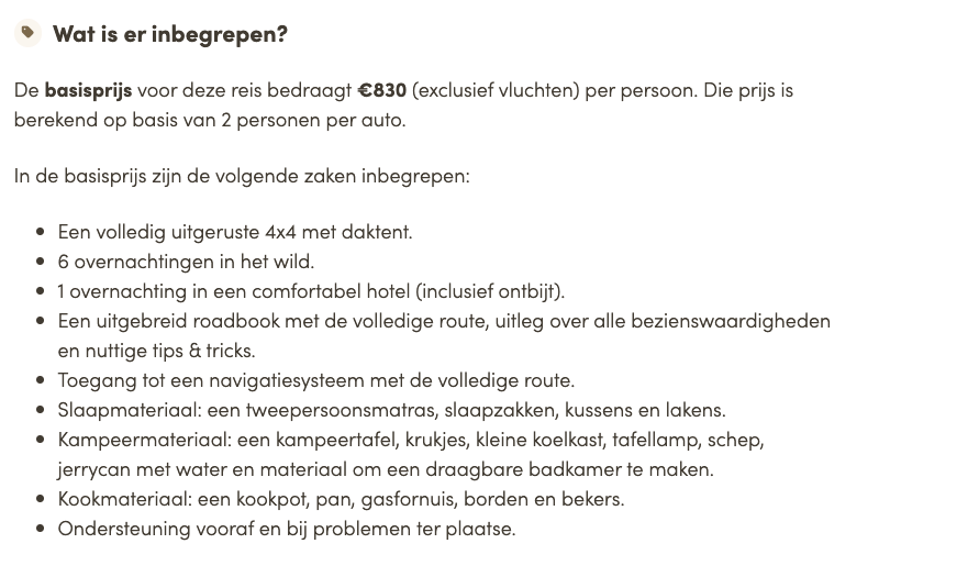 Wat is inbegrepen in de reis naar Oman