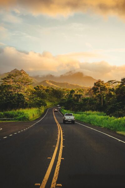 Weg op Kaui, Eilanden Hawaii